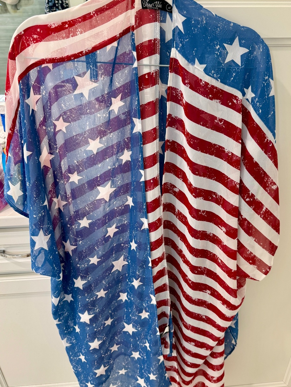 American Flag Sheer Kimono Wrap
